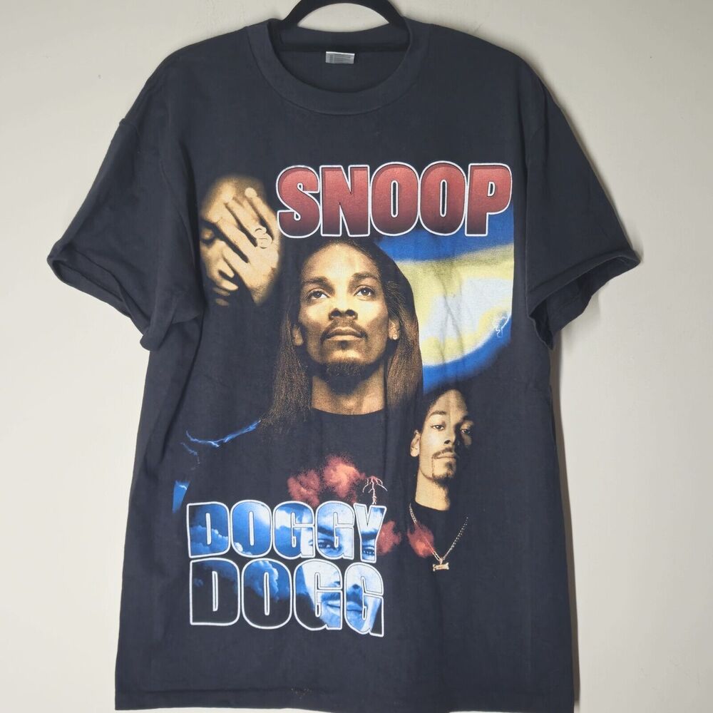 Snoop Dogg Tha Doggfather Rap Tee AOP Men's Large Gem Tag 2 Sided Modern Boot